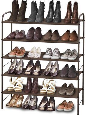 New 5-Tier Shoe Rack Storage Organizer, 15-24 Pairs, Bronze